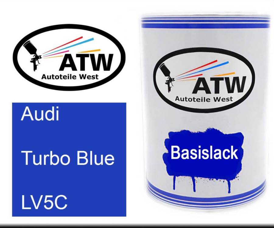 Audi, Turbo Blue, LV5C: 500ml Lackdose, von ATW Autoteile West.